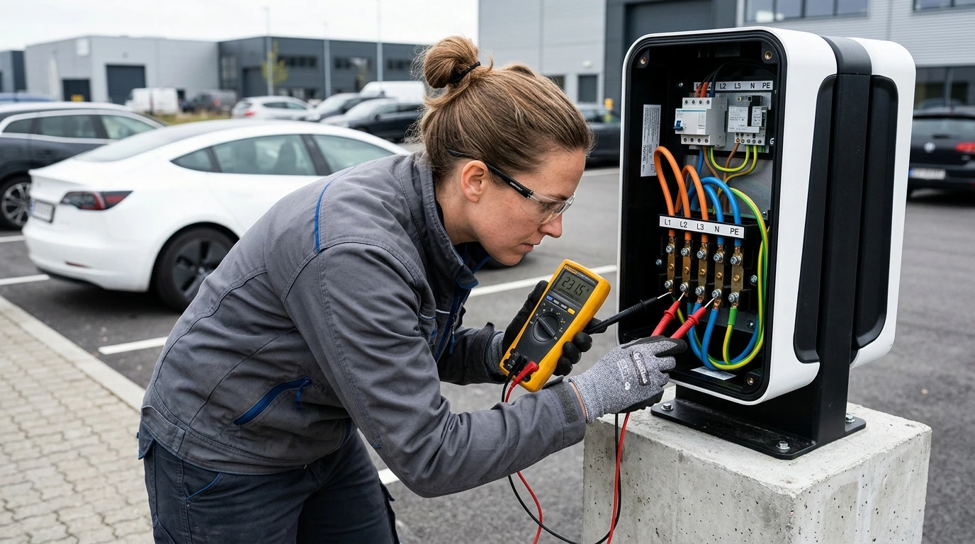 Mise en service d'une borne de recharge par un professionnel