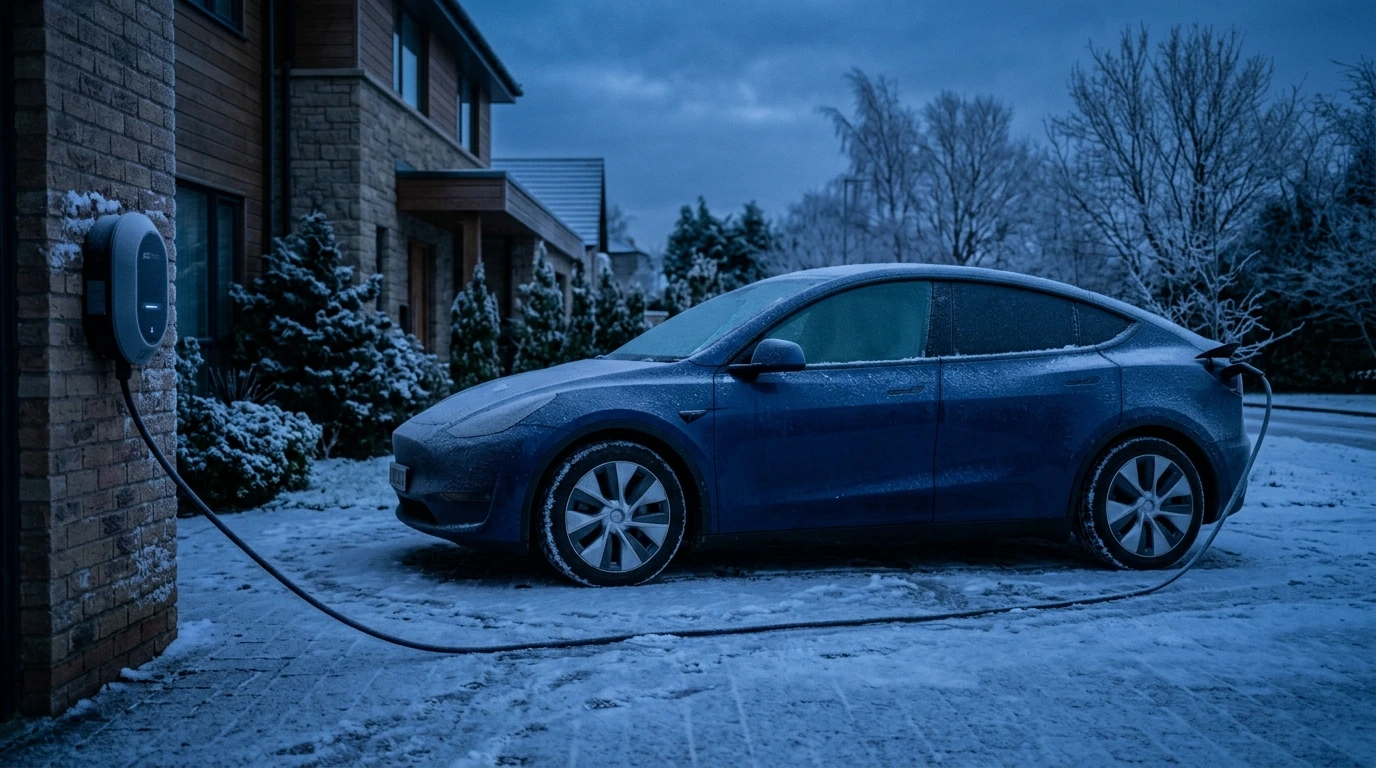 Recharge d'une voiture électrique par temps froid