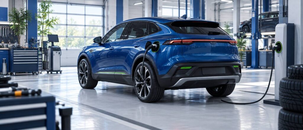 Illustration éditoriale du sujet : Analyse complète et fiche technique approfondie de la Volkswagen ID5
