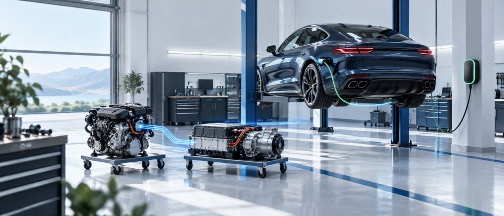 Illustration éditoriale du sujet : Découvrez la Mercedes-AMG C 63 S E Performance : Puissance hybride et excellence technologique