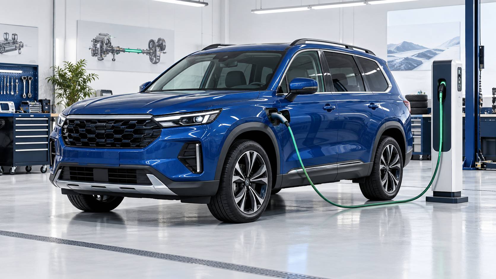 Illustration éditoriale du sujet : Toyota Highlander Hybride : L'alliance parfaite entre puissance et écologie